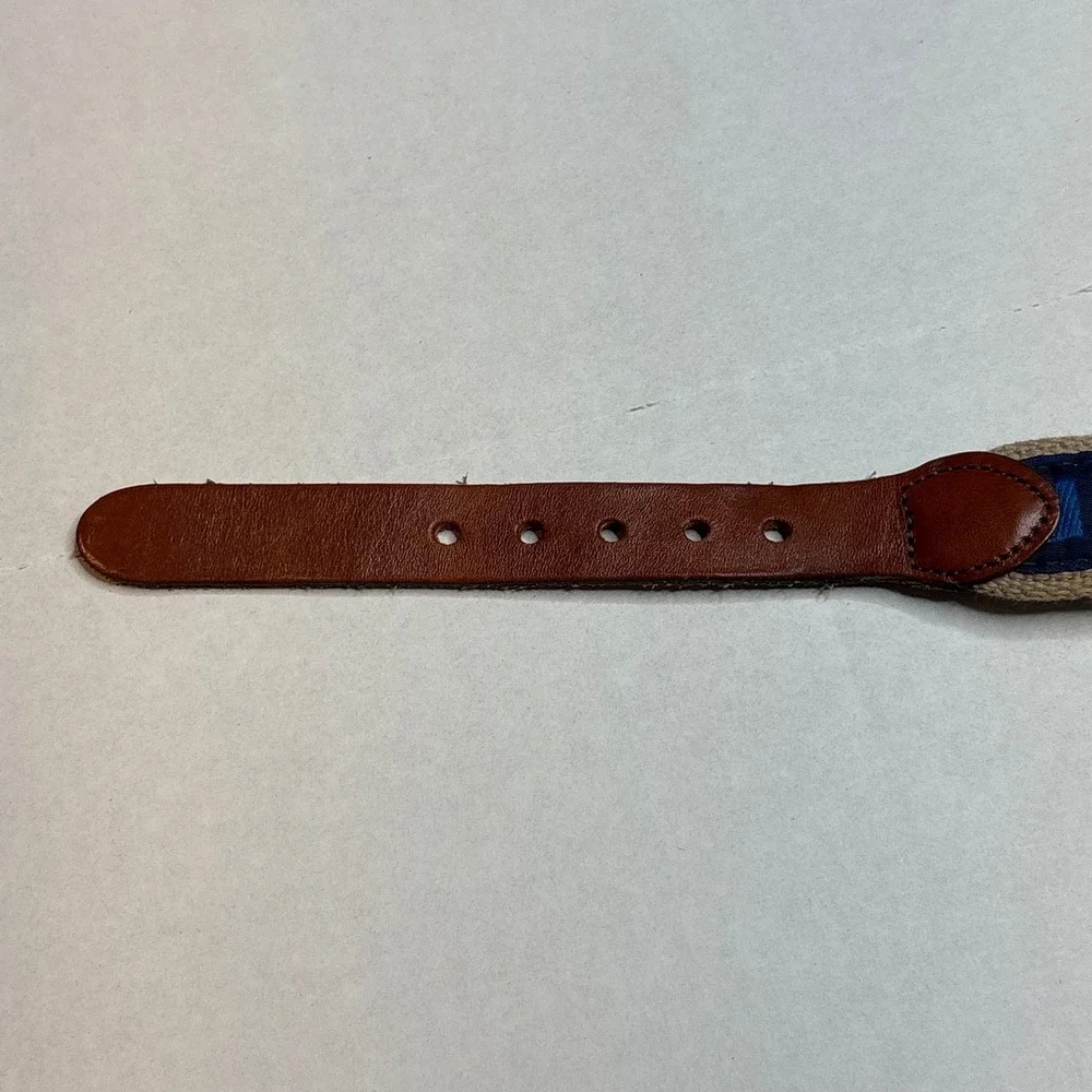 Leather Man Ltd Nautical Signal Flags Canvas Leather Belt Essex CT Men Size 26‎